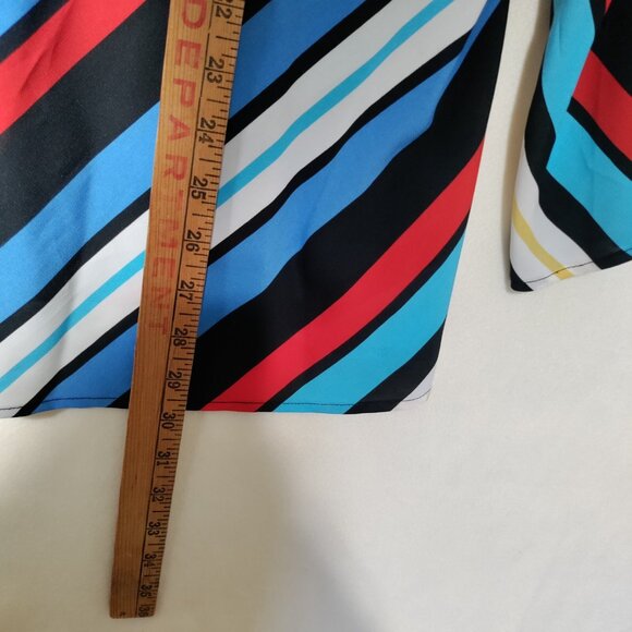 Bob Mackie Striped Split Sleeve Light Weight Blouse Plus Size 2X - Picture 6 of 6